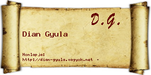 Dian Gyula névjegykártya